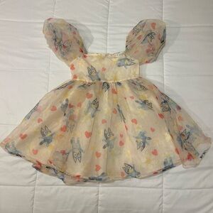 Adorable Cream and Blue Kids Dress
